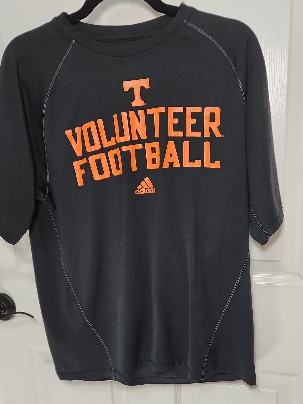 adidas Black Tee with Orange Volunteer Football Logo